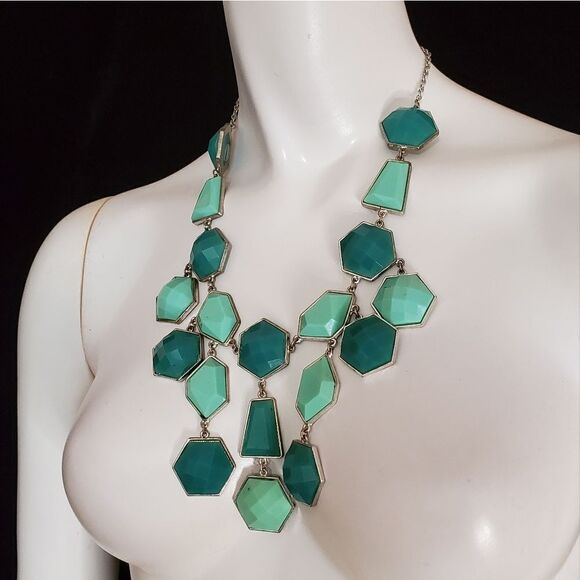 Deb Blue & Green Statement Necklace - Picture 1 of 3